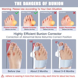 LAFUYSO Bunion Corrector for Women & Men, Adjustable Knob Bunion Brace Splint for Big Toe Relief Bunion Splints Hammer Toe Straightener Suitable for Left and Right Feet, with 1 Pair Toe Seperator