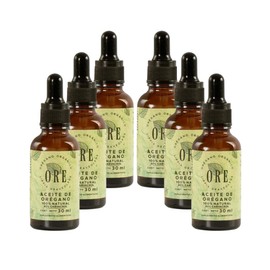 Ore Aceite de Orégano 100% Natural, 30 ml, Pack de 6 Botellas con Gotero