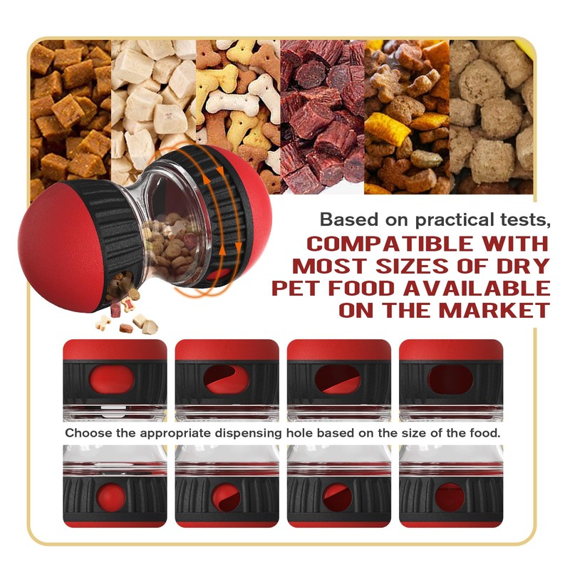 AMNICOOK Interactive Dog Toys,Rolling Motion Shape with Food Dispense Feature