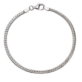 Treasure Bay Mens and Women's Foxtail Silver Bracelet - 925 Sterling Silver - Italian Design - Lengths 17.5cm, 18.5cm and 19.5cm, 22 cm, Sterling Silver, No Gemstone