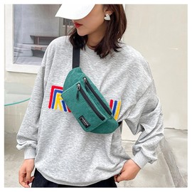 Corduroy Fanny Pack for Women Waist Bag Travel Crossbody Belt Bags Small Bum Purse Hiking Daypack for Running Workout