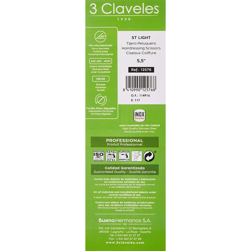3 Claveles ST Light - Haarschere, 5.5"