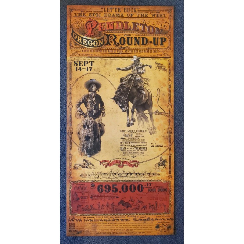 *signed* Pendleton Round Up Rodeo poster by Bob Coronato Oregon