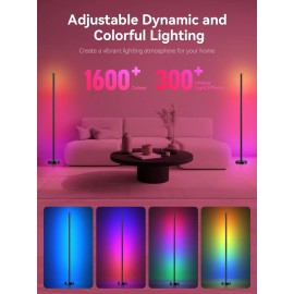 ‎OIYN Smart RGBICW LED Corner Floor Lamp - 16 Million DIY Colors, 68+ Scenes, Music