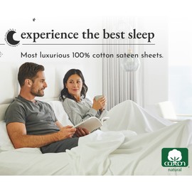 California Design Den 6-Pc Queen Size Sheet Set with 4 Pillowcases - 400 Thread Count 100% Cotton Sheets, Cooling Sateen Weave, Luxury Deep Pocket Bedsheets Set - Silver Sage