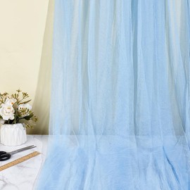 NBEADS 5m Polyester Mesh Stoff, 1.6m breit Tüll Stoff Helles Himmelblau Atmungsaktives Mesh Material für Kleidung Futter Sportbekleidung DIY Basteln Kostüm Design