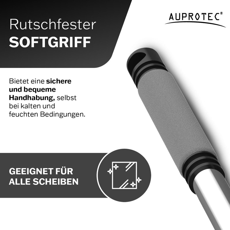 AUPROTEC Ice scraper with brass blade, non-slip soft grip handle