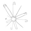 SPINBUZZ Safety Pins 4 Sizes Pack of 210 Nickle Plated