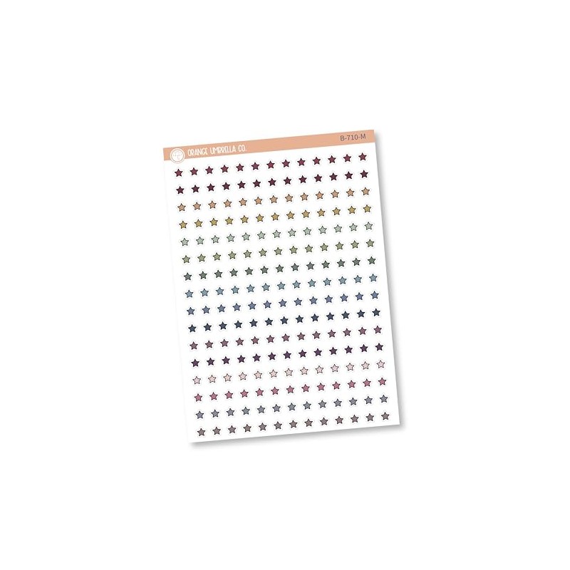 Tiny Star Planner Stickers from Kits | B-710 (Muted Rainbow)