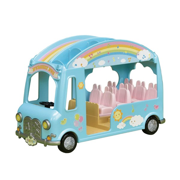 Calico Critters Sunshine Nursery Bus for Dolls, Toy Vehicle seats up to 12 collectible figures