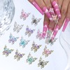 12Pcs Colourful Butterfly Nail Art Charms 3D Alloy Butterfly Nail