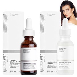 DOWNDRIFT Niacinamide 10% + Zinc 1%,Koffein Solution 5% + EGCG Augenserum Gesichts Serum Set Augen Serum für Frauen und Männer