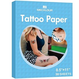 MECOLOUR Papel De Tatuaje Temporal Imprimible Para Impresora Laser,8.5 "X11” 30 Hojas, Papel Calcomanía De Transferencia De Imagen Diy Para Piel