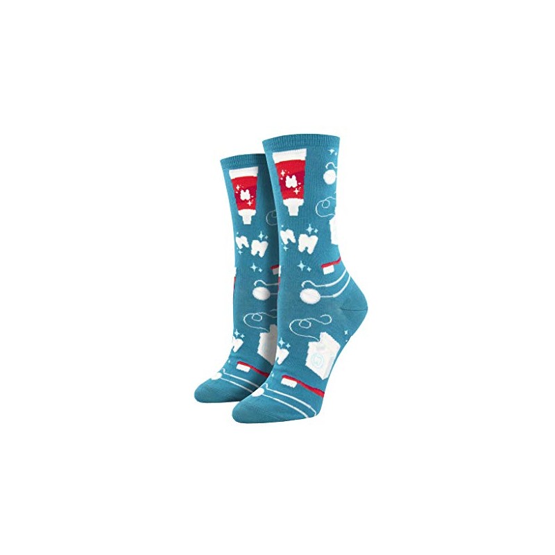 Socksmith Women's"Pearly Whites" Crew Socks- Teal
