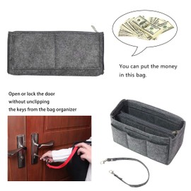 Soyizom Felt Tote Handbag Purse Organiser 2in1 Bag Tote Insert Bag in Bag Handbag Liner Tote Organiser Bag Pouch（Dark Grey，Large)