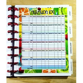 Handmade Nutrition Log Dashboard Insert 4 use with HAPPY Planner