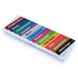 Natural Choice Incense Sampler Variety Pack | Total 24 Incense Sticks, with 2 Stick Each of Sandalwood, White Sage, Palo Santo, Frankincense, Lavender, Dragons Blood, Nagchampa, Patchouli, Rose