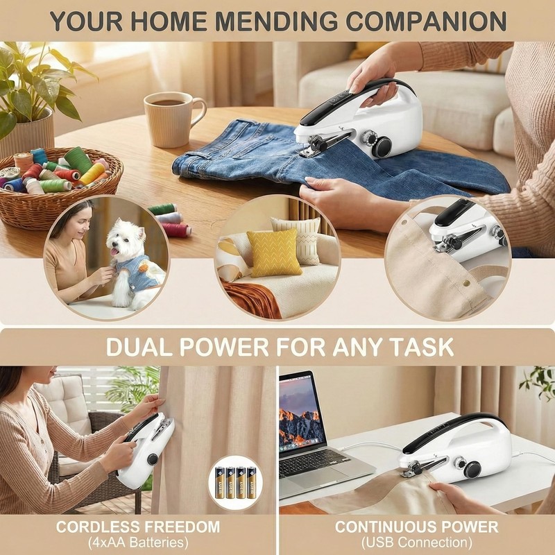 Portable Mini Sewing Machine for Beginners， Portable Handheld Sewing Machine