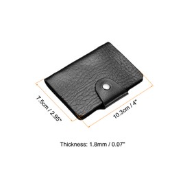 PATIKIL Credit Card Holder, 1 Pack Slim Wallet PU Leather Purse Business Cards Storage Organizer Protector with 12 Card Slots, Black