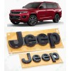 Grand Cherokee 2PCS Gloss Black Gray Front Rear Jeep Emblems
