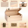 Wesiti 2 Pcs Unfinished Wooden Box 14 x 10 x
