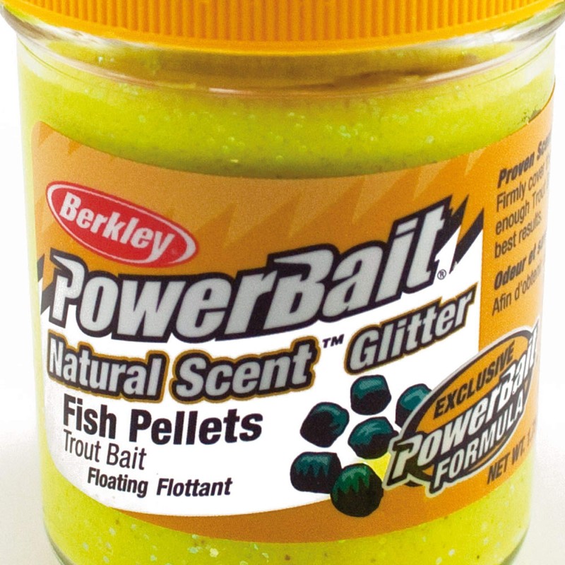 Berkley Powerbait Natural Scent Glitter Troutbait Fish Pellet Sunshine Yellow