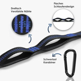 Grassman Hängematten Befestigung Längen-Verstellbares, 300cm Länge Aufhängung Hängematte Baum Schaukel Befestigung für Camping-Hängemattenzubehör, Hängematte Gurt mit 2 Hakenkarabinern 20 Schlaufen