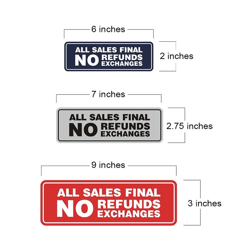 Signs ByLITA Standard All Sales Final No Refunds No Exchanges