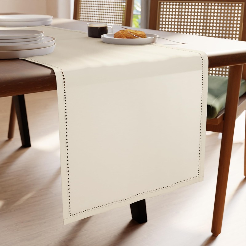 Encasa XO Table Runner | Pure Cotton with Hemstitch Design