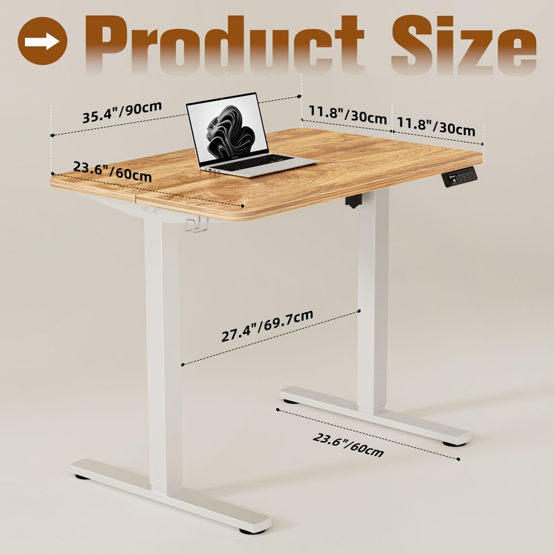 ERGOMAKER 35" Electric Standing Desk, Adjustable Height, Sit Stand Up