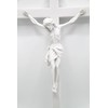 Vittoria Collection 16" Wall Crucifix Cross Jesus White Stone Corpus