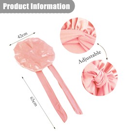 Silk Bonnet for Sleeping Cap, Bonnet Sleep Cap, Satin Hair Cap for Women, Care, Breathable, Adjustable Hair Cap for Night Overnight, Sleep Cap, Hair Care, Curly 2-in-1 Smooth, Curling Cap, Powdered