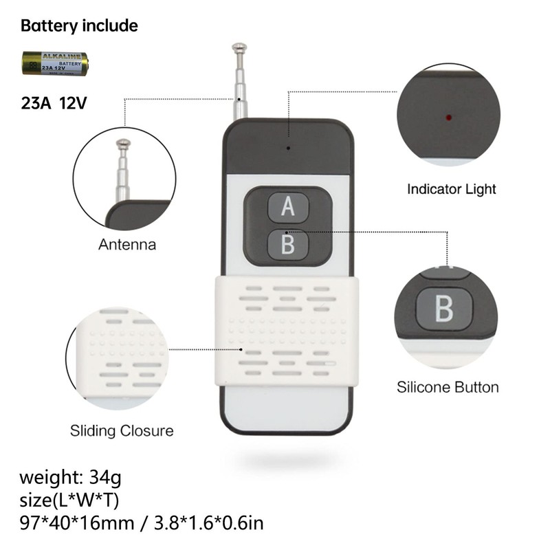 DieseRC 433Mhz Long Distance Wireless Remote Control Transmitter Keychain 1527