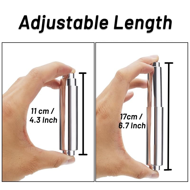 2 Pack Toilet Paper Holder - Universal Plastic Spring Loaded