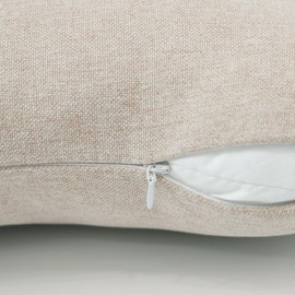 Beige Linen Textured Throw Pillow Covers Soft Solid Color Square Decorative Pillowcase Set Cushion Case for Sofa Bedroom Chair Bench 2 Pcs 18 x 18 inch