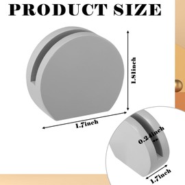 Marspark 2 Packs Resin Circle Business Card Holder for Desk Vertical Gray Concrete Round Business Card Display Stand for Home Office Desktop Storage Organizer Vendor Booth Supplies