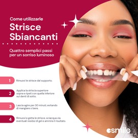 ESMILE Red Velvet Fruit Teeth Whitening Strips Professional Home Treatment Fast and Safe 14 Strips Ideal for Oral Hygiene
