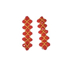 Handmade Hair Accessories with Gemstones and Crystals in Assorted Colors (rojo)