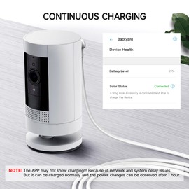 OLAIKE 8m/26ft Charge Cable with DC Power Adapter Compatible with Ring Stick Up Cam Battery 3rd Gen/2nd Gen/Plug-in, Weatherproof Cable to Continuously Charge Your Camera, White