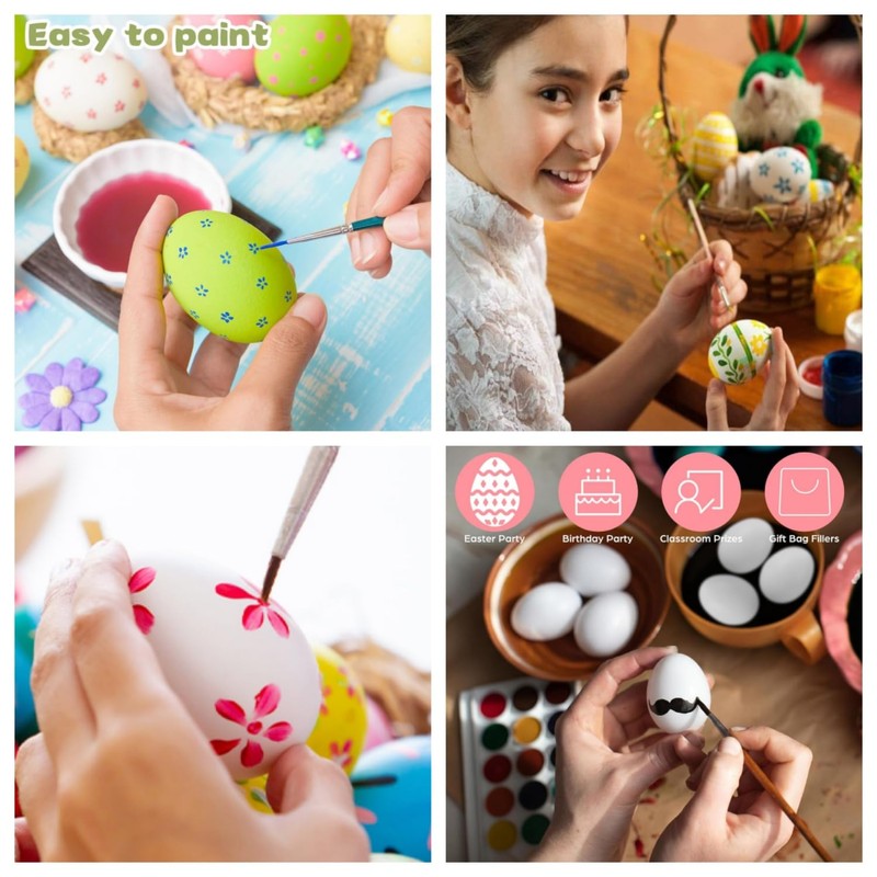 12 Pcs White Easter Egg Decorations, Hanging Tree Ornaments,Home Décor