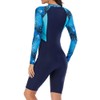 Mselyseshe Women Rash Guard Long Sleeve Boyleg One Piece Swimsuit