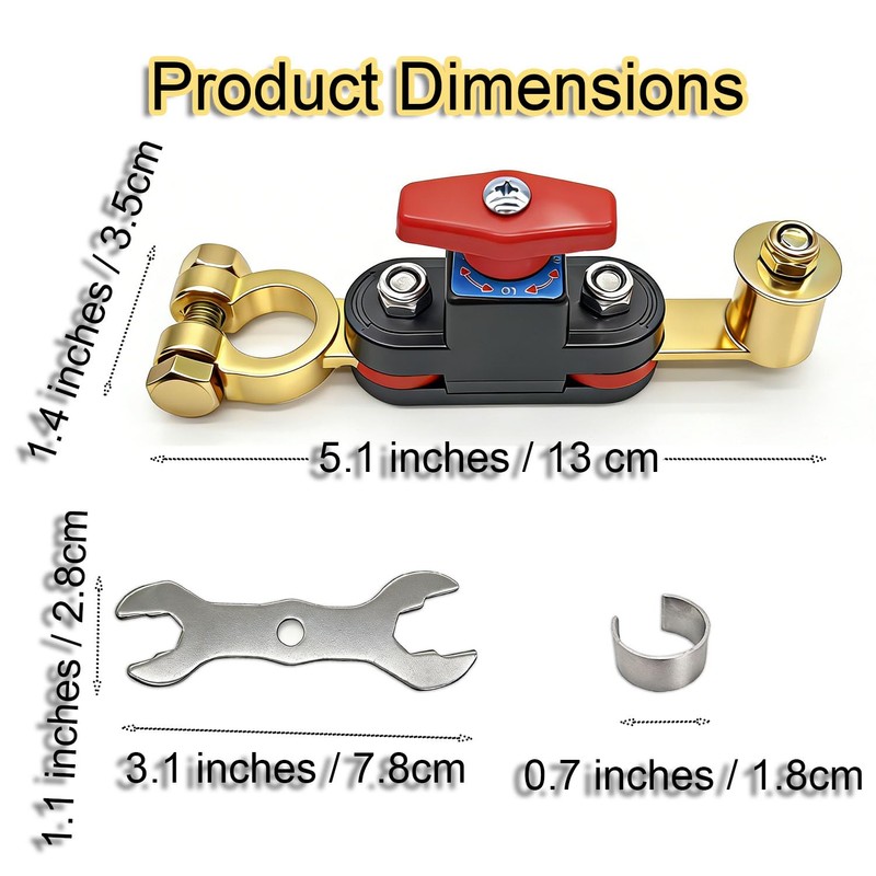 Car Battery Power Cut-Off Switch,Pure Copper Knob Control Battery Kill