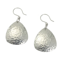 Aluminio Martelé Plata Toned aretes con arete por John S Brana hecho a mano joyas hipoalergénico