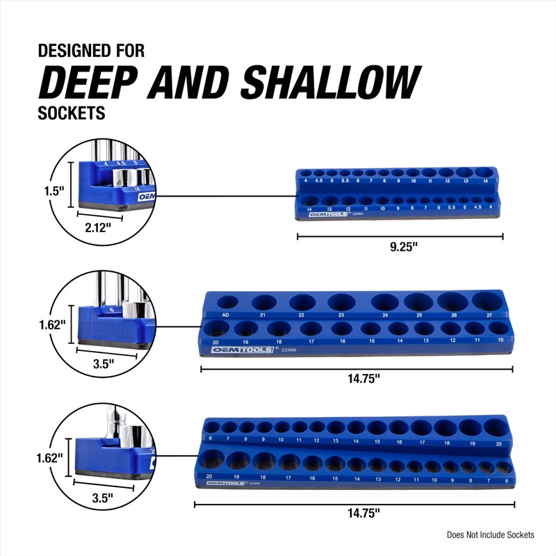OEMTOOLS 22461 6 Pack Set Metric and SAE Magnetic Socket