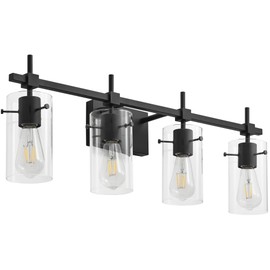 SOLFART 4 Lights Vanity Light Black Bathroom Vanity Lights Over Mirror Vanity Lights for Mirror Bathroom Light Fixture