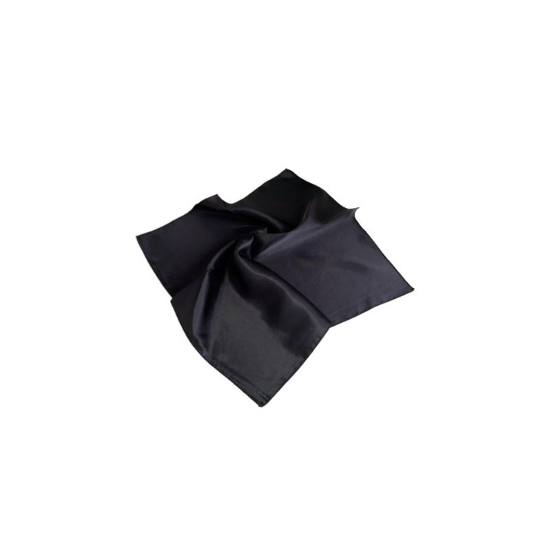 TrendsBlue Elegant Silk Feel Solid Color Satin Square Scarf, Black