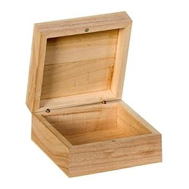 Artemio Square Wooden Box 10 cm, 10 x 10 x 5 cm,Beige