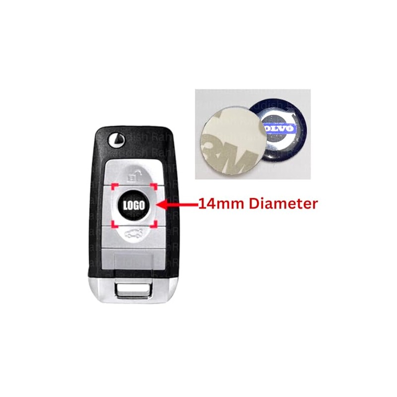 Glossy 3D Logo Car Sticker KeyFob Badge Shinny Button Emblem