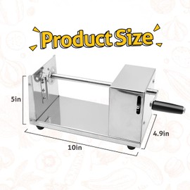 RioRand Manual Spiral Potato Cutter, Stainless Steel Tornado Twister with Blades for Curly Fries, DIY Potato Slicer for Home Kitchen, BBQ, Carrots, Cucumbers
