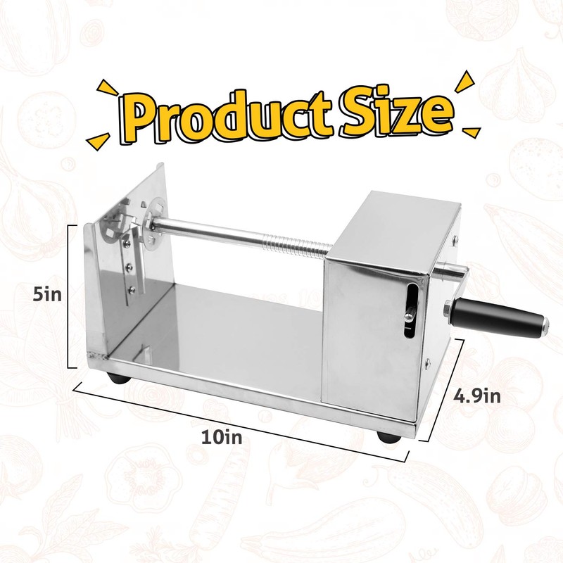 RioRand Manual Spiral Potato Cutter, Stainless Steel Tornado Twister with